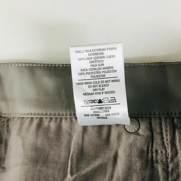 Hudson Women's 30 Pants Gray Remi High Rise Vegan Leather Straight Cropped Fit - Picture 4 of 5